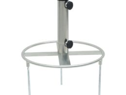 vidaXL Parasol Base with Ground Spikes for Ø1.5"/1.9" Silver Steel