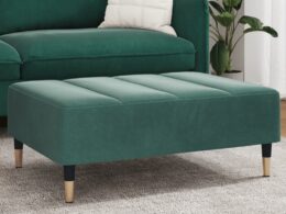vidaXL Footstool Dark Green 30.3"x21.7"x12.2" Velvet