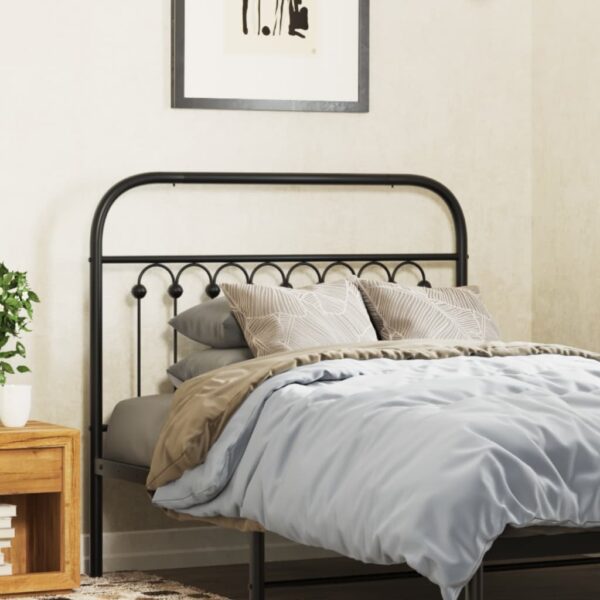 vidaXL Metal Headboard Black 39.4"