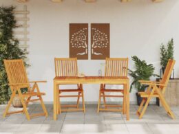 vidaXL 5 Piece Patio Dining Set Solid Wood Acacia
