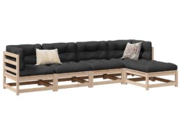 vidaXL 5 Piece Patio Sofa Set Solid Wood Pine