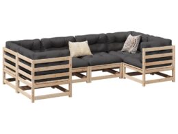 vidaXL 6 Piece Patio Sofa Set Solid Wood Pine