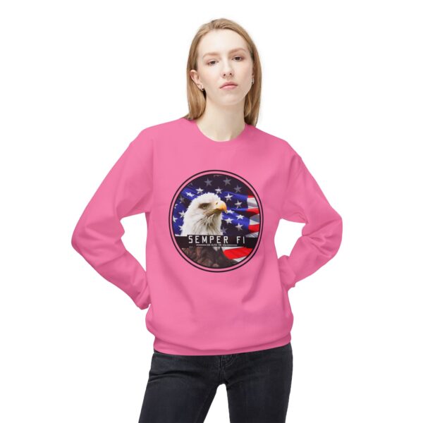 Semper Fi Unisex Midweight Softstyle Fleece Crewneck Sweatshirt - Image 55