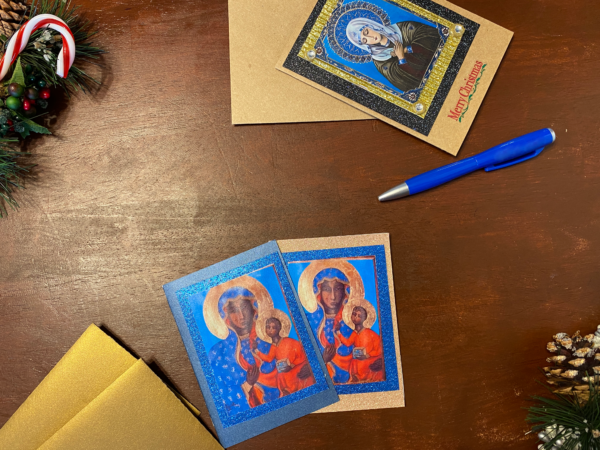 Our Lady of Czestochowa Hand-Made Religious Card with Envelope - Blank Interior - Image 3