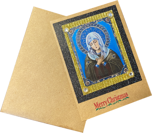 Marian Hand-Made Religious Christmas Card with Envelope