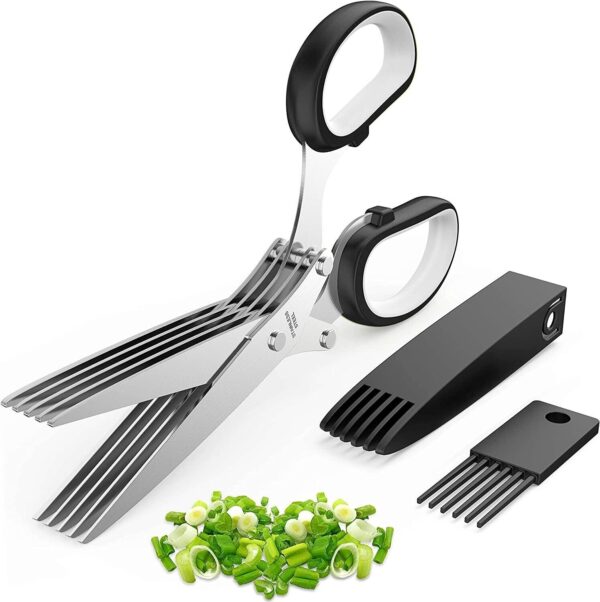 Herb Scissors Set With 5 Blades And Cover - Multipurpose Kitchen Shear - Image 2