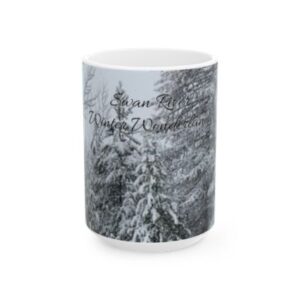 Swan River Winter Wonderland Ceramic Mug | Cozy Hot Beverage Cup