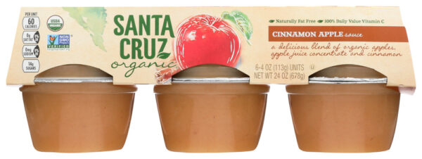 Santa Cruz Organic Cinnamon Applesauce (12x6x4 Oz)