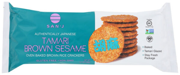 San-J Sesame Brown Rice Crackers (12x3.7 Oz)