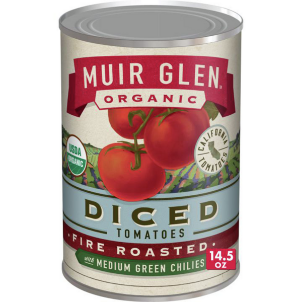 Muir Glen Org Diced Fire Roasted Tomato + Chilies (12x14.5 Oz)