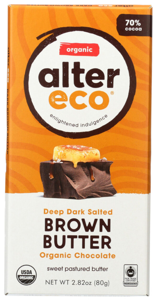 Alter Eco Dark Salted Brown Butter Organic Chocolate (12x2.82 OZ)