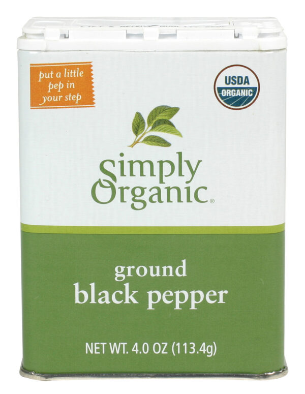 Simply Organic Ground Black Pepper Tin (6x4 Oz)