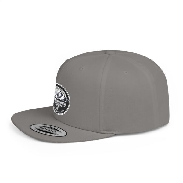 Mission Mountains Flat Bill Snapback Hat, Trendy Outdoor Cap, Perfect for Hiking, Camping, Adventure Lovers, Cool Gift - Image 6