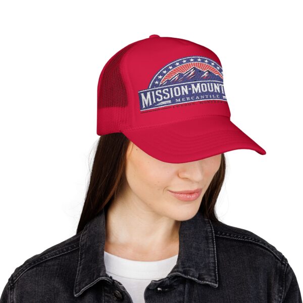 Mission Mountains Mercantile Embroidered Baseball Cap - Red, White, & Blue - Image 12