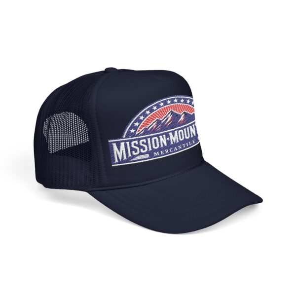 Mission Mountains Mercantile Embroidered Baseball Cap - Red, White, & Blue - Image 3