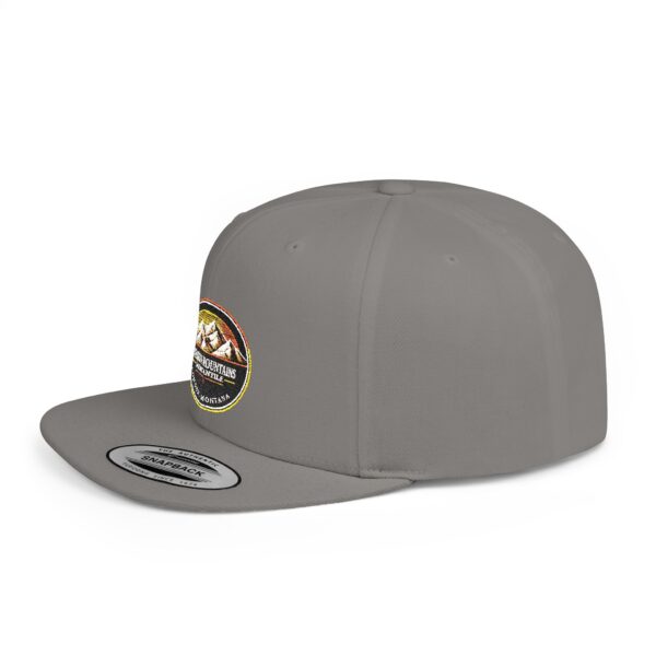 Mission Mountains Flat Bill Snapback Hat, Trendy Outdoor Cap, Perfect for Hiking, Camping, Adventure Lovers, Cool Gift - Image 6