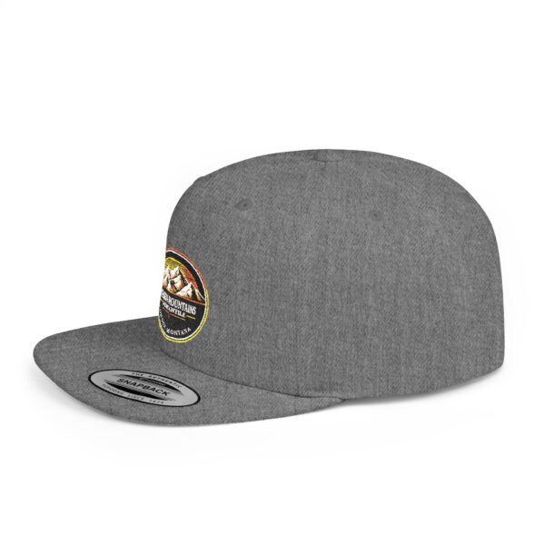 Mission Mountains Flat Bill Snapback Hat, Trendy Outdoor Cap, Perfect for Hiking, Camping, Adventure Lovers, Cool Gift - Image 9