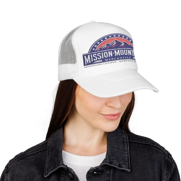 Mission Mountains Mercantile Embroidered Baseball Cap - Red, White, & Blue - Image 8