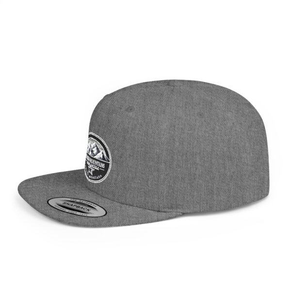 Mission Mountains Flat Bill Snapback Hat, Trendy Outdoor Cap, Perfect for Hiking, Camping, Adventure Lovers, Cool Gift - Image 9