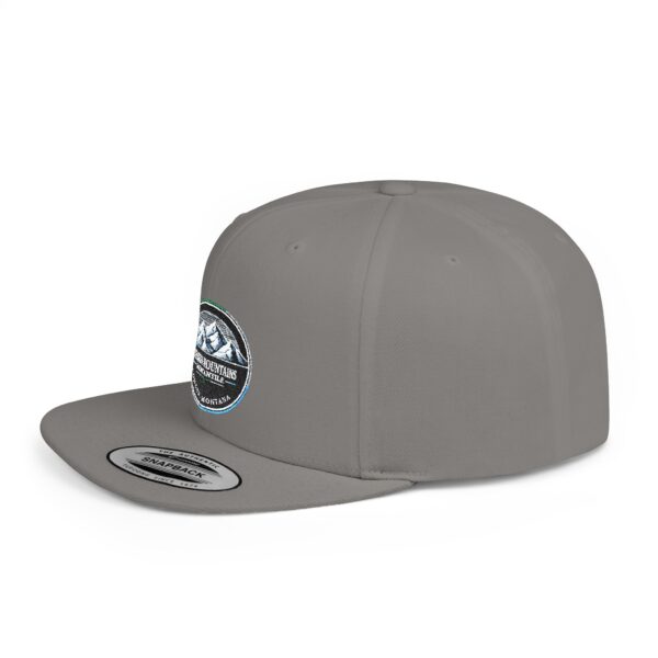 Mission Mountains Flat Bill Snapback Hat, Trendy Outdoor Cap, Perfect for Hiking, Camping, Adventure Lovers, Cool Gift - Image 6