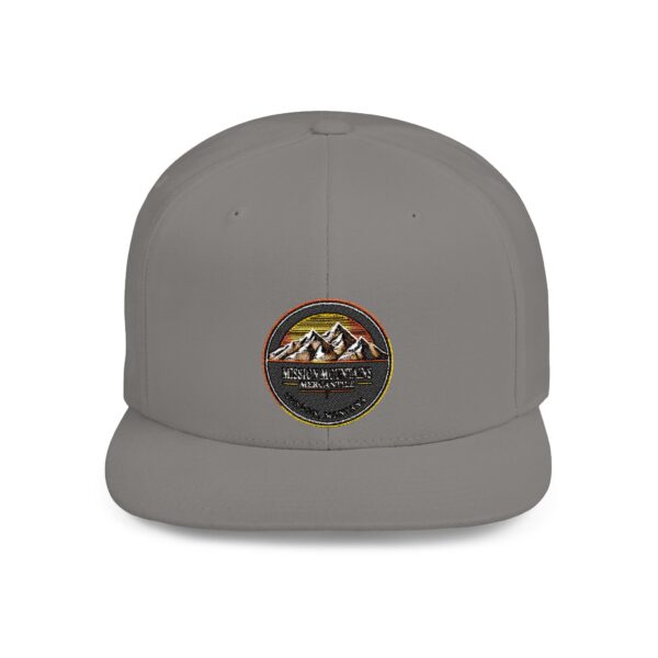 Mission Mountains Flat Bill Snapback Hat, Trendy Outdoor Cap, Perfect for Hiking, Camping, Adventure Lovers, Cool Gift - Image 4