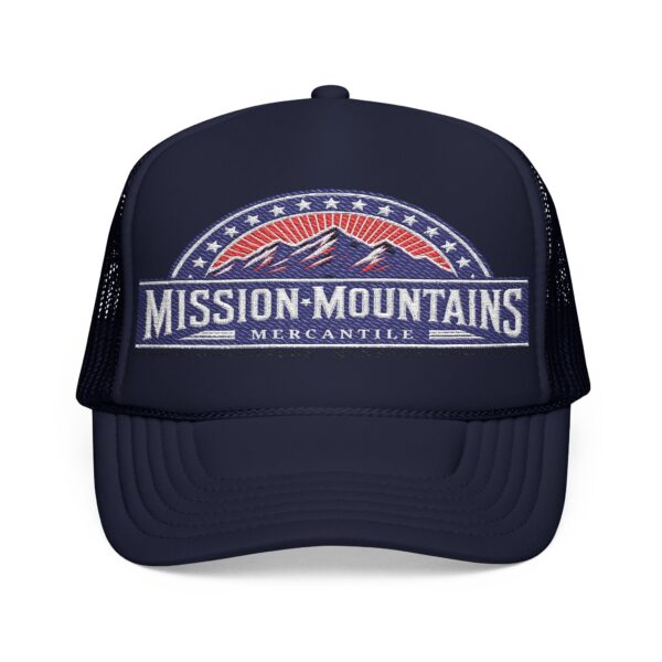 Mission Mountains Mercantile Embroidered Baseball Cap - Red, White, & Blue