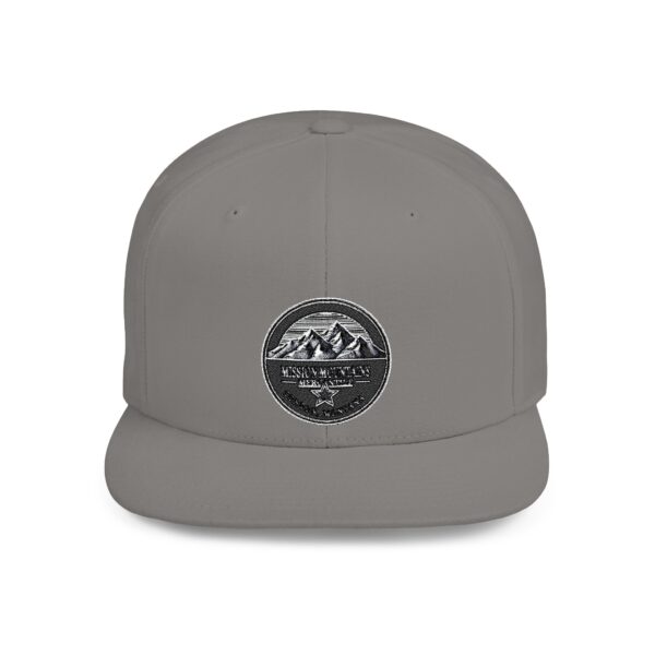 Mission Mountains Flat Bill Snapback Hat, Trendy Outdoor Cap, Perfect for Hiking, Camping, Adventure Lovers, Cool Gift - Image 4