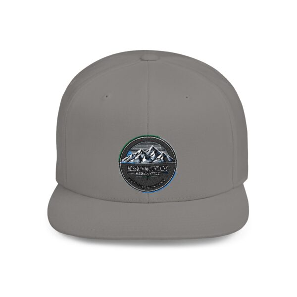 Mission Mountains Flat Bill Snapback Hat, Trendy Outdoor Cap, Perfect for Hiking, Camping, Adventure Lovers, Cool Gift - Image 4