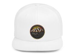Mission Mountains Flat Bill Snapback Hat, Trendy Outdoor Cap, Perfect for Hiking, Camping, Adventure Lovers, Cool Gift