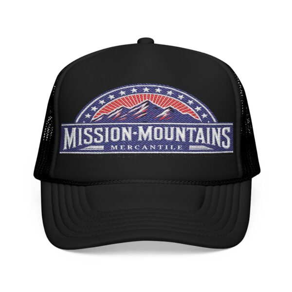 Mission Mountains Mercantile Embroidered Baseball Cap - Red, White, & Blue - Image 13