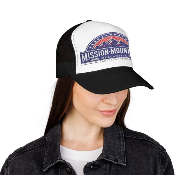Mission Mountains Mercantile Embroidered Baseball Cap - Red, White, & Blue - Image 20