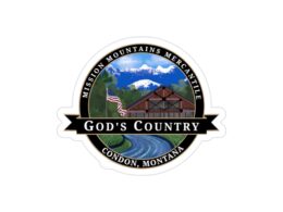 Mission Mountains Mercantile: God's Country Die-Cut Outdoor Stickers