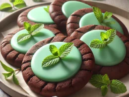 Chewy Chocolate & Fresh Mint Keto Cookies