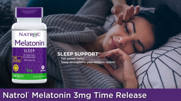 Natrol Melatonin Time Release 3mg 100 (1x100 TAB) - Image 9