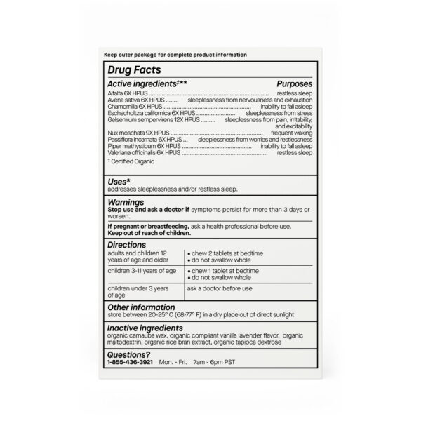 Genexa Organic Sleepology 60 Tablets - Image 6