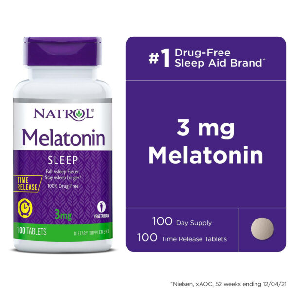 Natrol Melatonin Time Release 3mg 100 (1x100 TAB) - Image 2