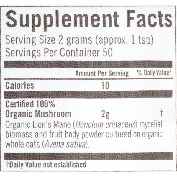 OM Organic Lion's Mane mushroom Powder 3.5 oz - Image 8