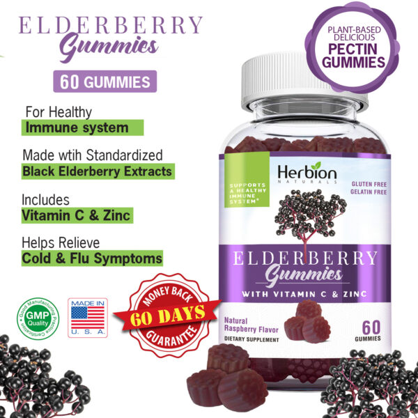 Herbion Naturals Elderberry Gummies 60 Gummies - Image 5