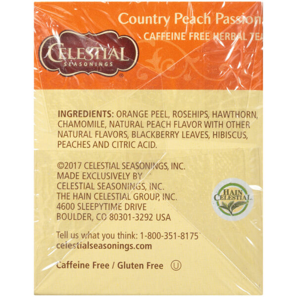 Celestial Seasonings Country Peach Passion Herbal tea 20 Tea Bags (Pack of 6 Boxes) - Image 4
