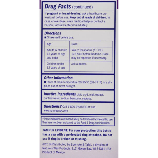 Boericke & Tafel Nighttime Cough & Bronchial Syrup (1x4 Oz) - Image 2