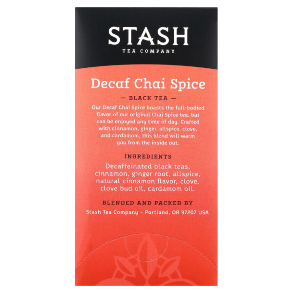 Stash Tea Chai Spice Blend Decaf Tea (6x18 CT) - Image 7