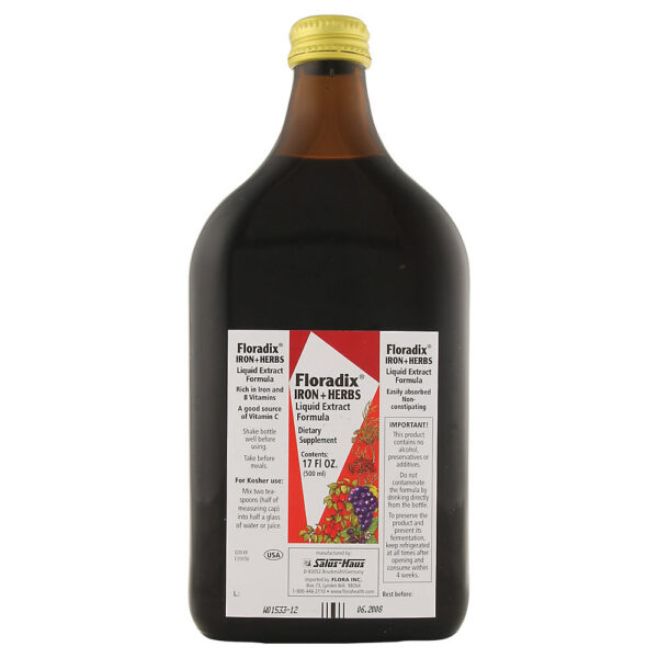 Floradix Iron & Herbs Liquid Extract Formula 17 oz