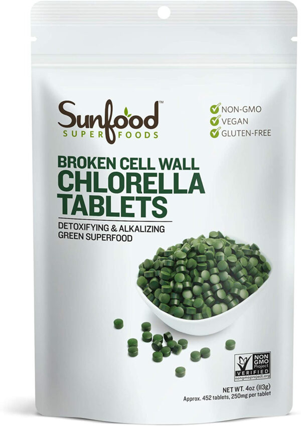 Sunfood Broken Cell Wall Chlorella Tablets 4 oz