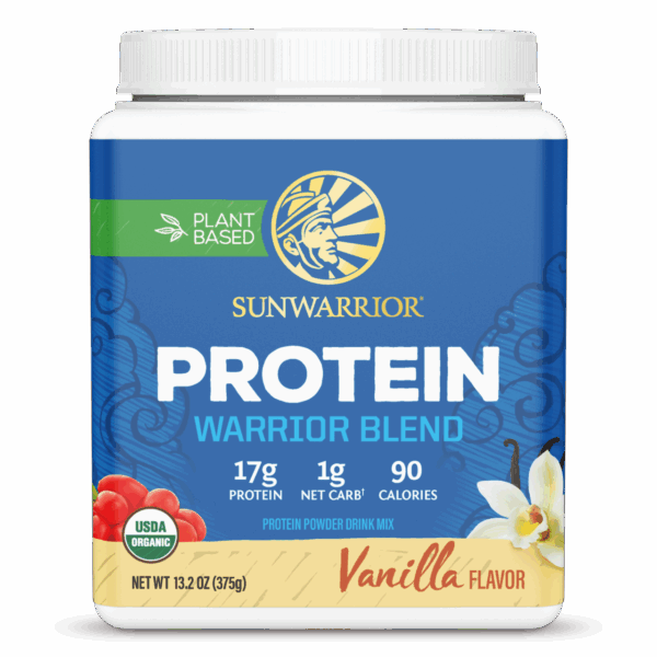 Sunwarrior Organic Vanilla Flavored Protein Warrior Blend 13.2 oz - Image 2