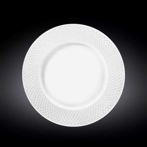 White Dinner Plate With Embossed Wide Rim 10" inch | - Image 3