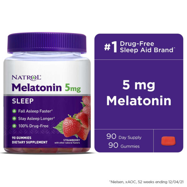 Natrol Melatonin Sleep 5 mg Strawberry Gummies 90 Gummies - Image 2