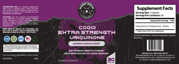 CoQ10 Ubiquinone- Extra Strength 30 Capsules - Image 3