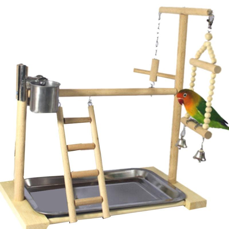 Wooden Avian Oasis: Small Cockatiel Floor Parrot Standing Stand - Image 3