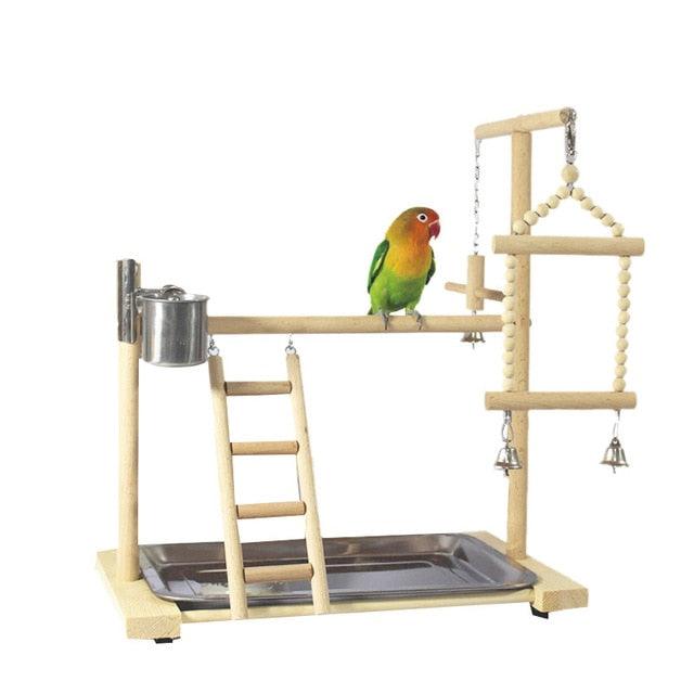 Wooden Avian Oasis: Small Cockatiel Floor Parrot Standing Stand - Image 4