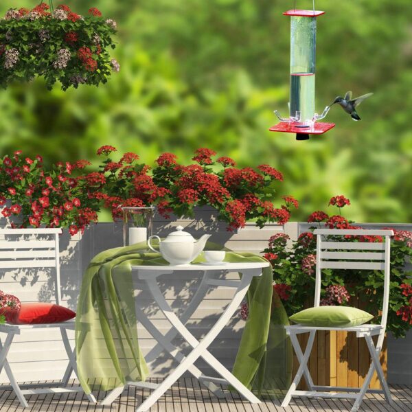 The Enchanting Nectar Haven - Hanging Cylindrical Hummingbird Feeder - Image 5